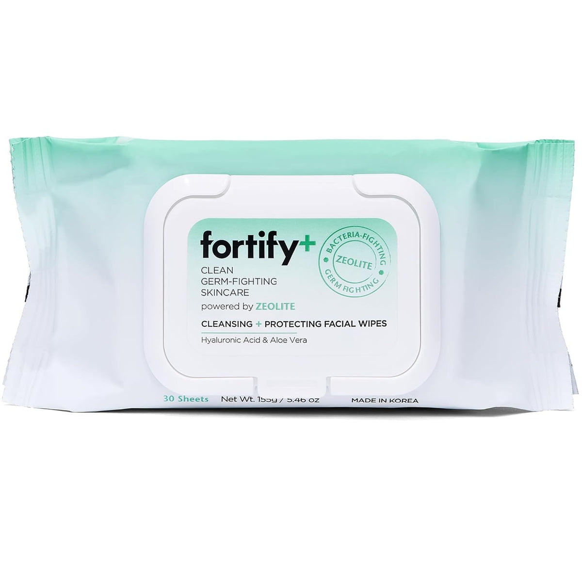 Fortify 9-In-1 Korean Cleansing Wipes - Natural Germ-Fighting & Hydrating - 30 Count