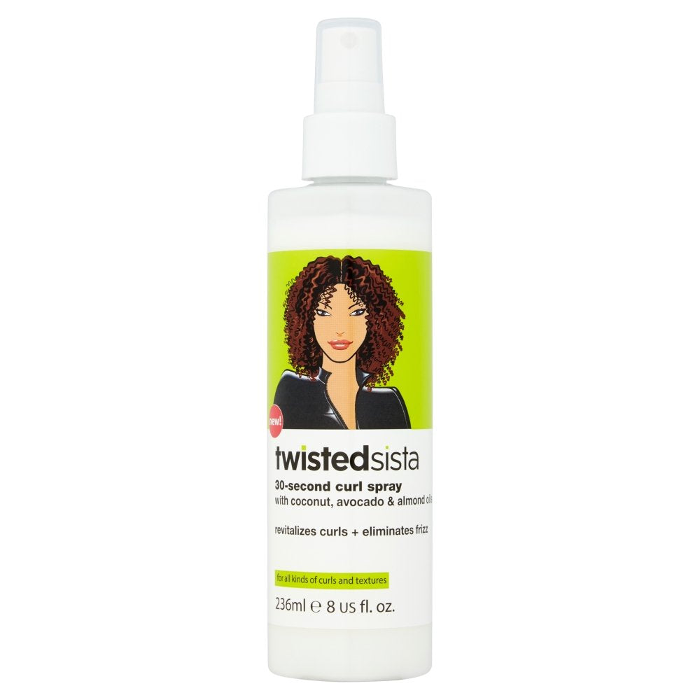 Twisted Sista 30 Second Curl Spray - Coconut Avocado, 8 Fl Oz, Quick Curling Formula