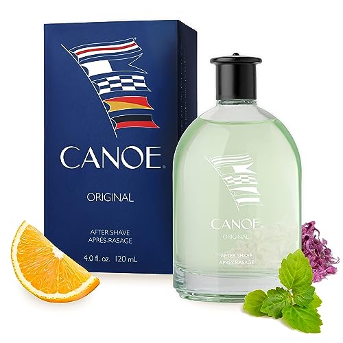 CANOE Aftershave Splash by DANA for Men, 4 fl oz - Classic Sport Scent, Adventurous Lifestyle