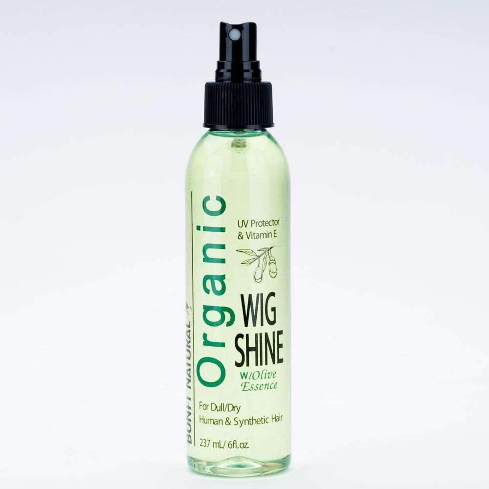 Bonfi Natural Wig Shine Olive Spray – 6 Ounce, Smooth & Shine Hair Treatment