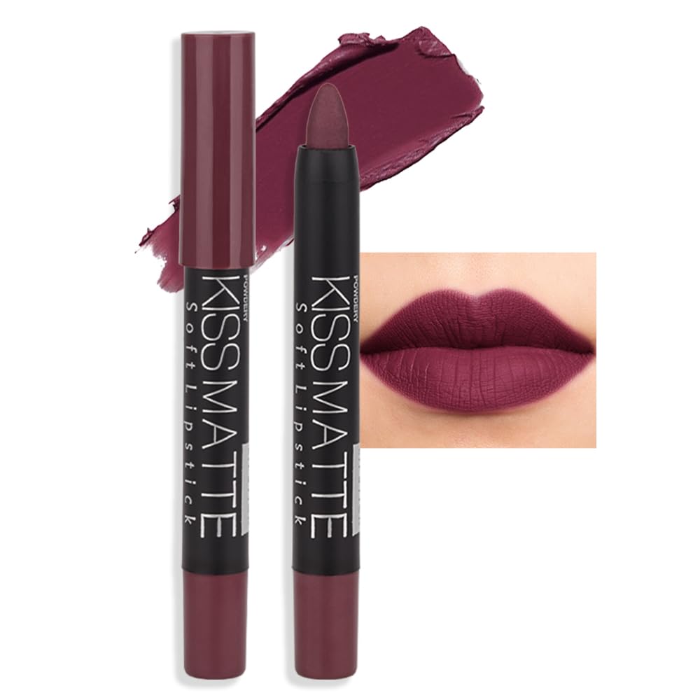 Bingbrush Matte Longwear Lipstick Crayon Set - Waterproof Velvet Lip Stain (Color 03#)