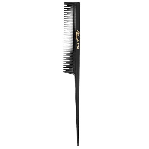 Krest 8&quot; Rattail Teaser Cutting Comb - Professional Rubber Hair Styling Tool SB-K4740-BLK