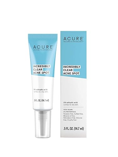 Acure Acne Spot Treatment Cream - 2% Salicylic Acid, Reduces Redness, 0.5 Fl Oz, Vegan