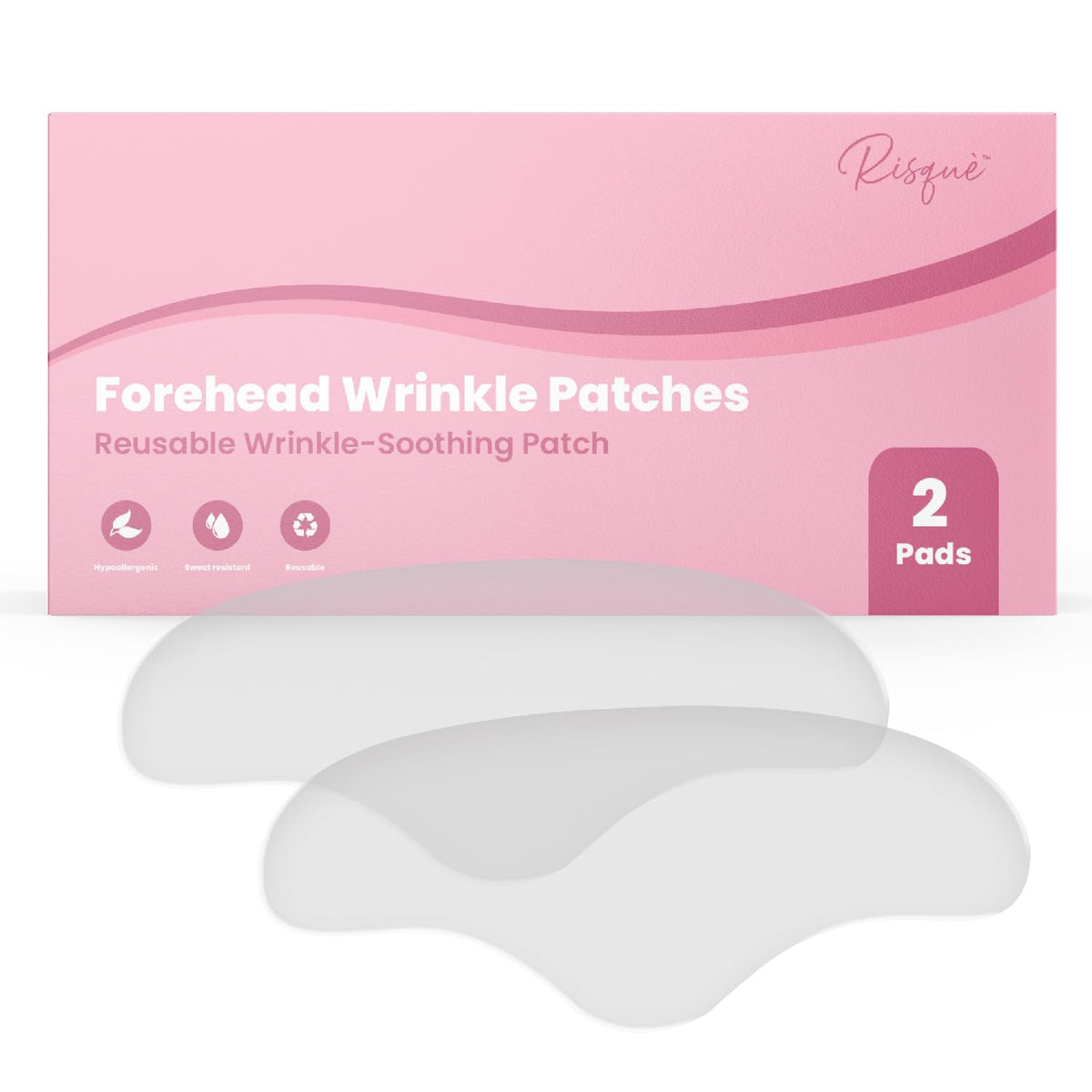 Risqué Forehead Wrinkle Patches - Reusable Skin Care For Fine Lines & Smoother Skin - Pack Of 2