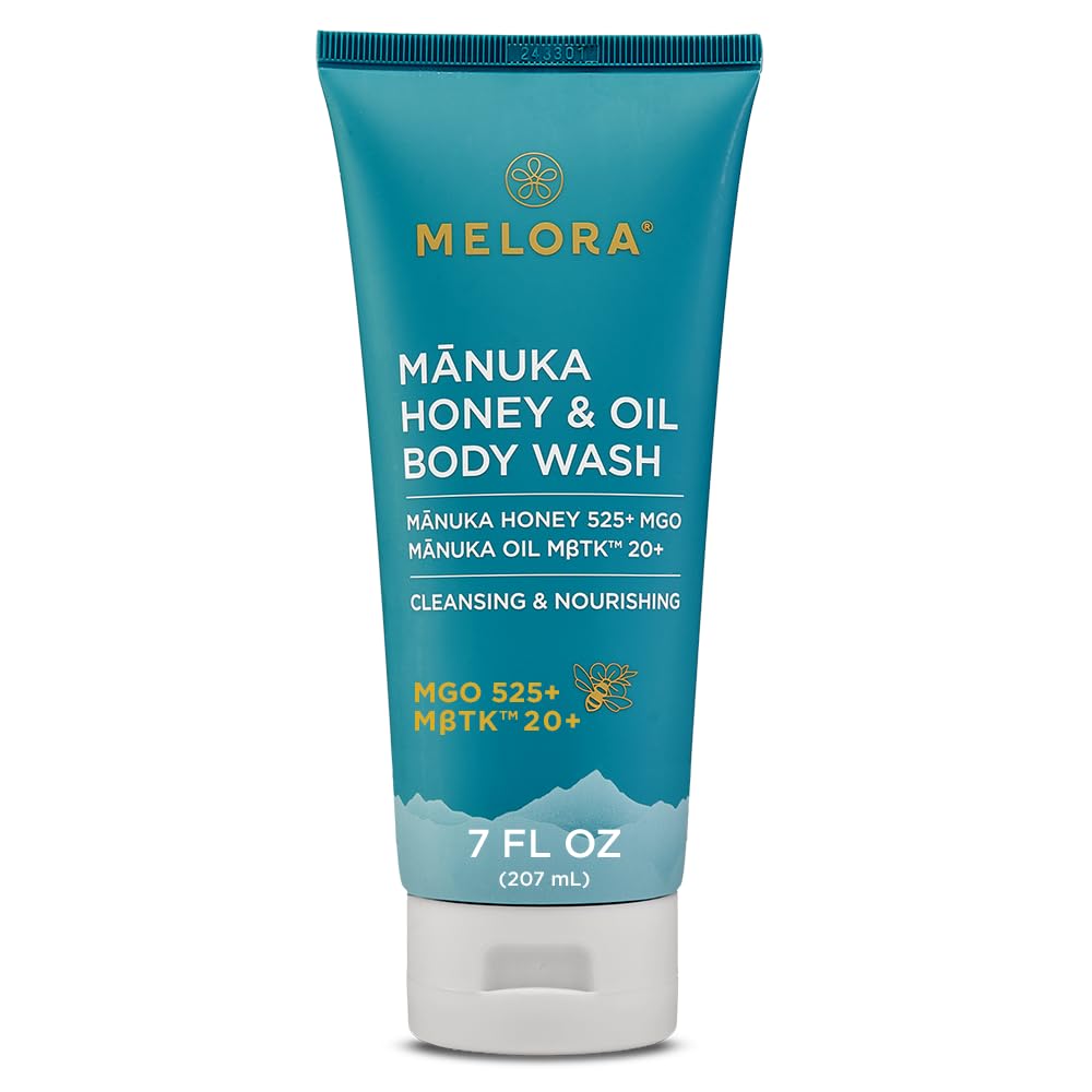 Melora Manuka Honey Body Wash - 7 Oz Moisturizing Shower Gel For Acne & Sensitive Skin