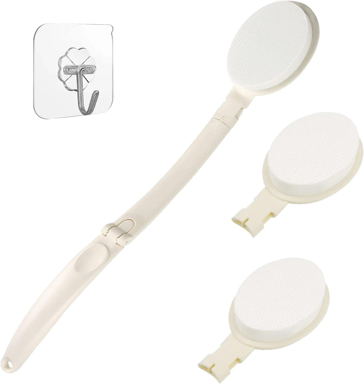 Lfj Lotion Applicator Set - Long Handle For Sunscreen, Self-Tanning & Cream Application, White