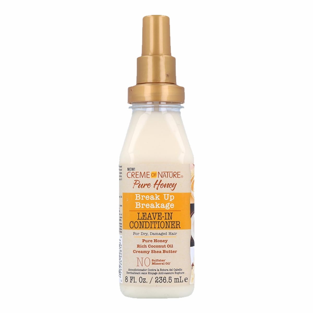 Creme Of Nature Leave-In Conditioner, Pure Honey & Coconut Oil, 8 Oz For Dry Damaged Hair