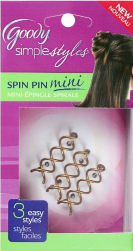 Goody Mini Spin Pins 3 Count - Gold Hair Accessories For Effortless Styling