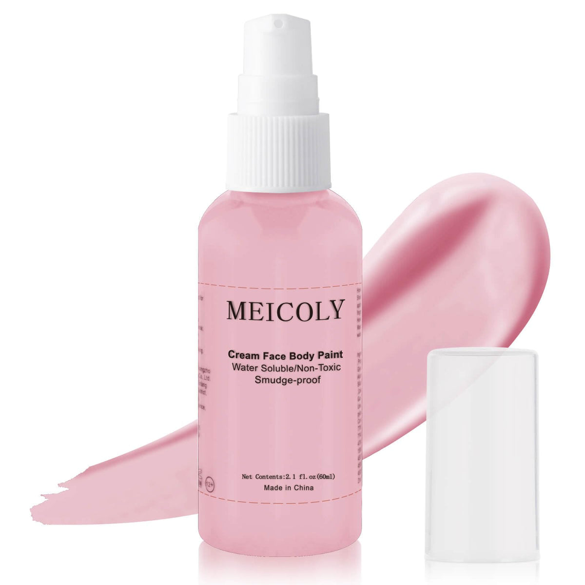 Meicoly Light Pink Face Body Paint 2.1Oz - Smudge-Proof, Washable, Perfect For Halloween Sfx