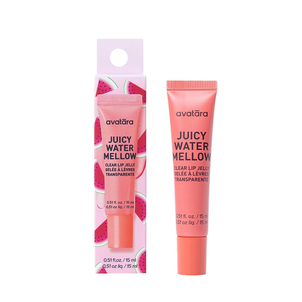 Avatara Juicy Watermellow Lip Jelly - Hydrating Vegan Gloss With Botanicals, 15Ml