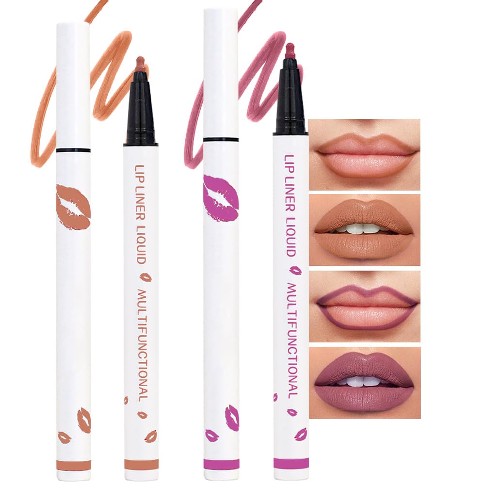 Kaely 2Pcs Nude Orchid Matte Lip Tint & Lip Liner, 24Hr Waterproof Liquid Lipstick