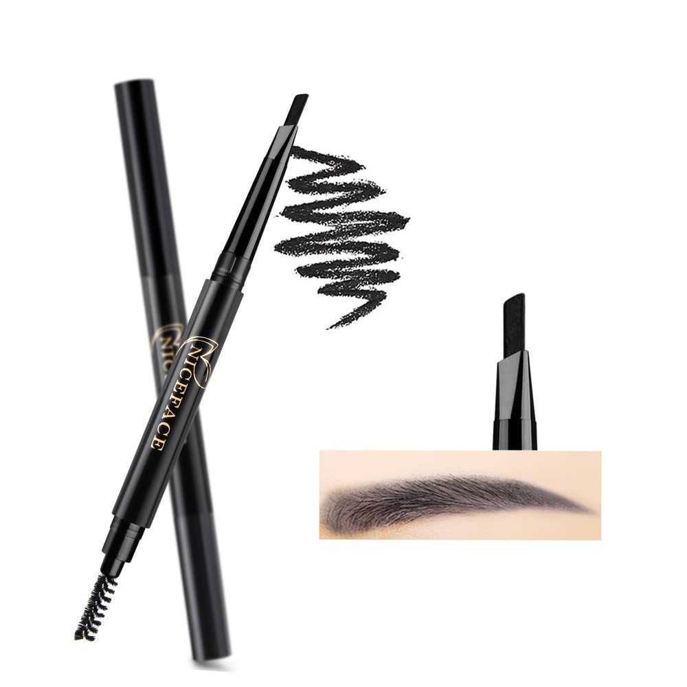 Niceface Black Eyebrow Pencil - Double Ended, Waterproof, Cruelty Free, 1 Count