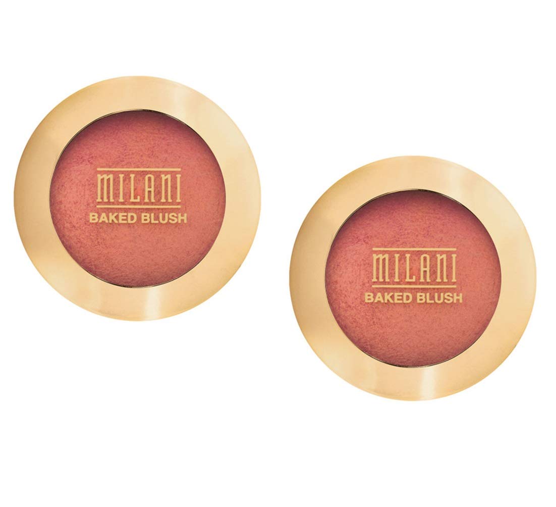 Milani Baked Powder Blush Set - Pack Of 2, Bella Bellini, Warm Peachy-Pink With Shimmer