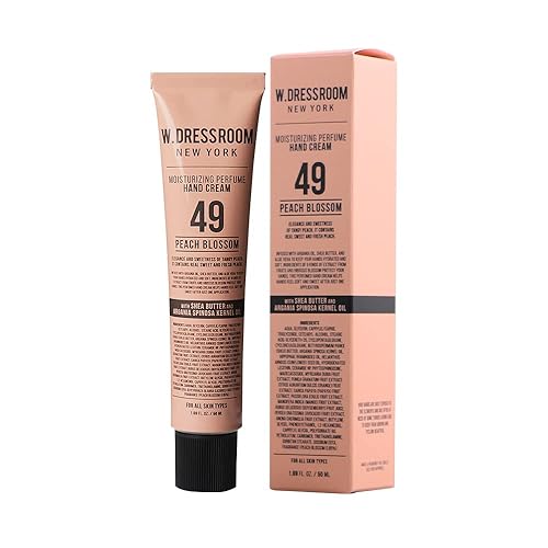 W.Dressroom No.49 Peach Blossom Hand Cream - Non-Greasy Moisturizer For Dry Hands, Travel Size