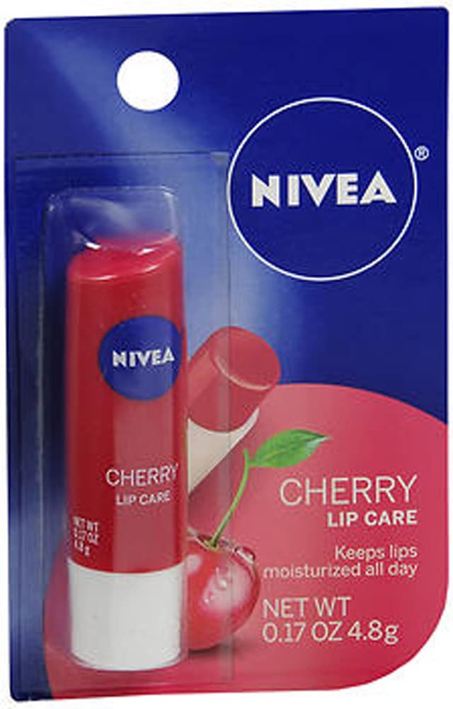 Nivea Cherry Lip Care Balm - 0.17 Oz, Pack Of 2 - Moisturizing Lip Treatment