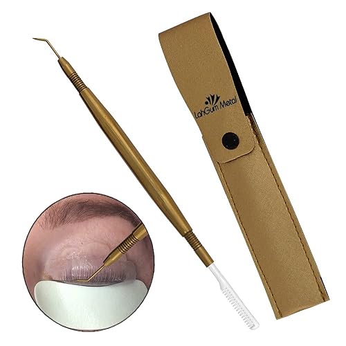 LahGum Metal Separation Eyelash Separator Tool - Pro Lash Lift & Tint Kit, Silver Steel