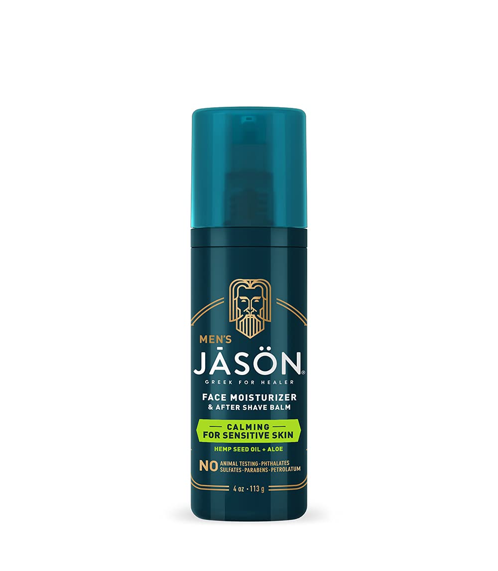 Jason Men'S Calming Lotion & Aftershave Balm - 4 Oz, Blue, Moisturizing & Soothing Formula