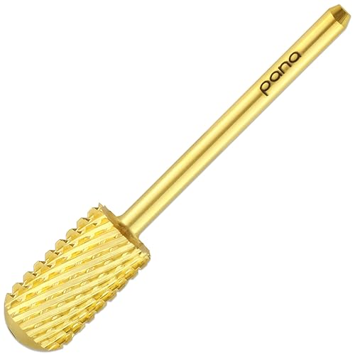 Pana Gold Carbide Nail Drill Bit - 3/32&quot; Large Barrel, Extra Coarse For Manicure & Pedicure