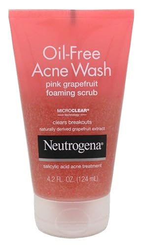 Neutrogena Acne Wash Pink Grapefruit Foaming Scrub, 4.2 Oz, 2-Pack