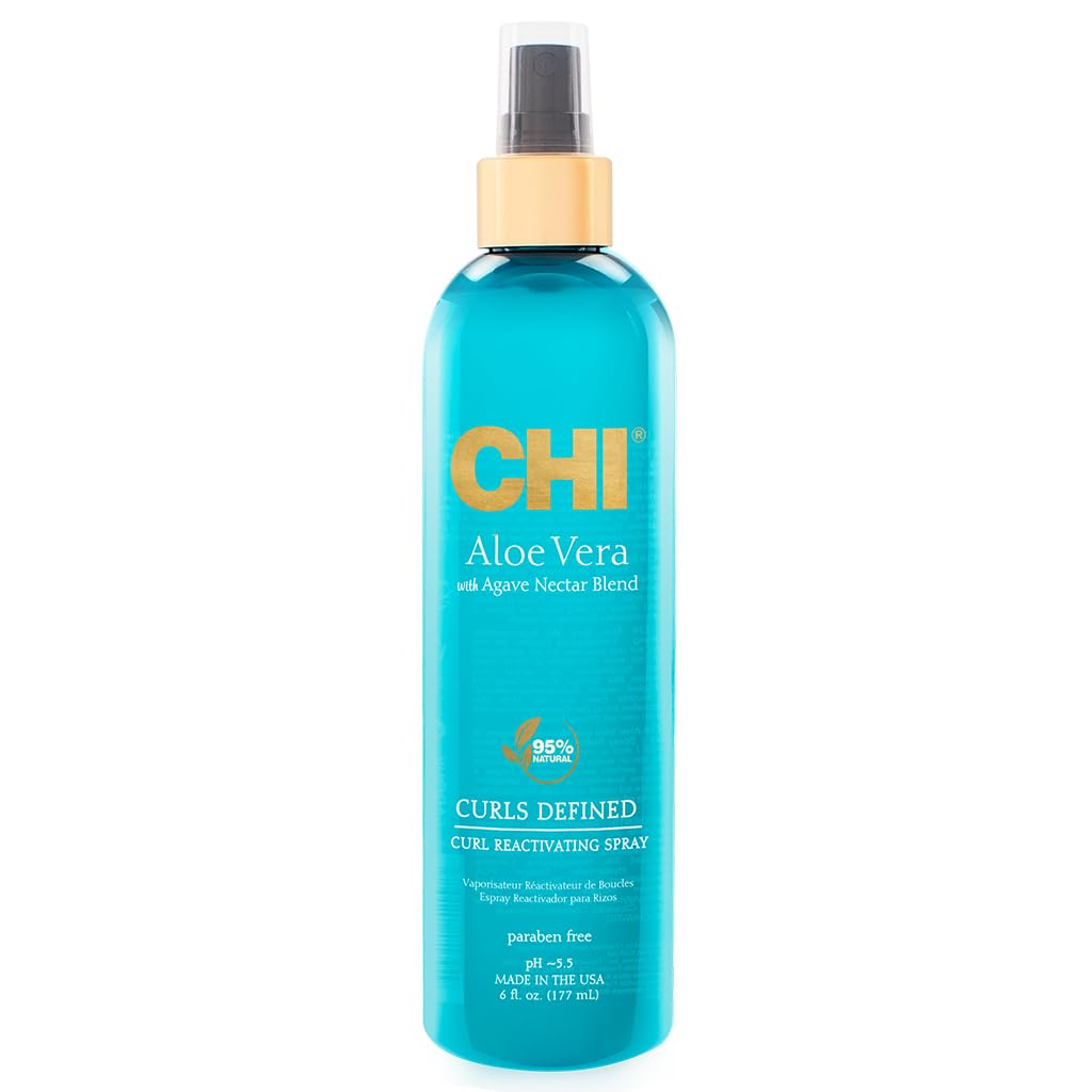 Chi Aloe Vera Curl Reactivating Spray - Hydrating Waves, Curls & Coils - 6 Oz, Sulfate Free