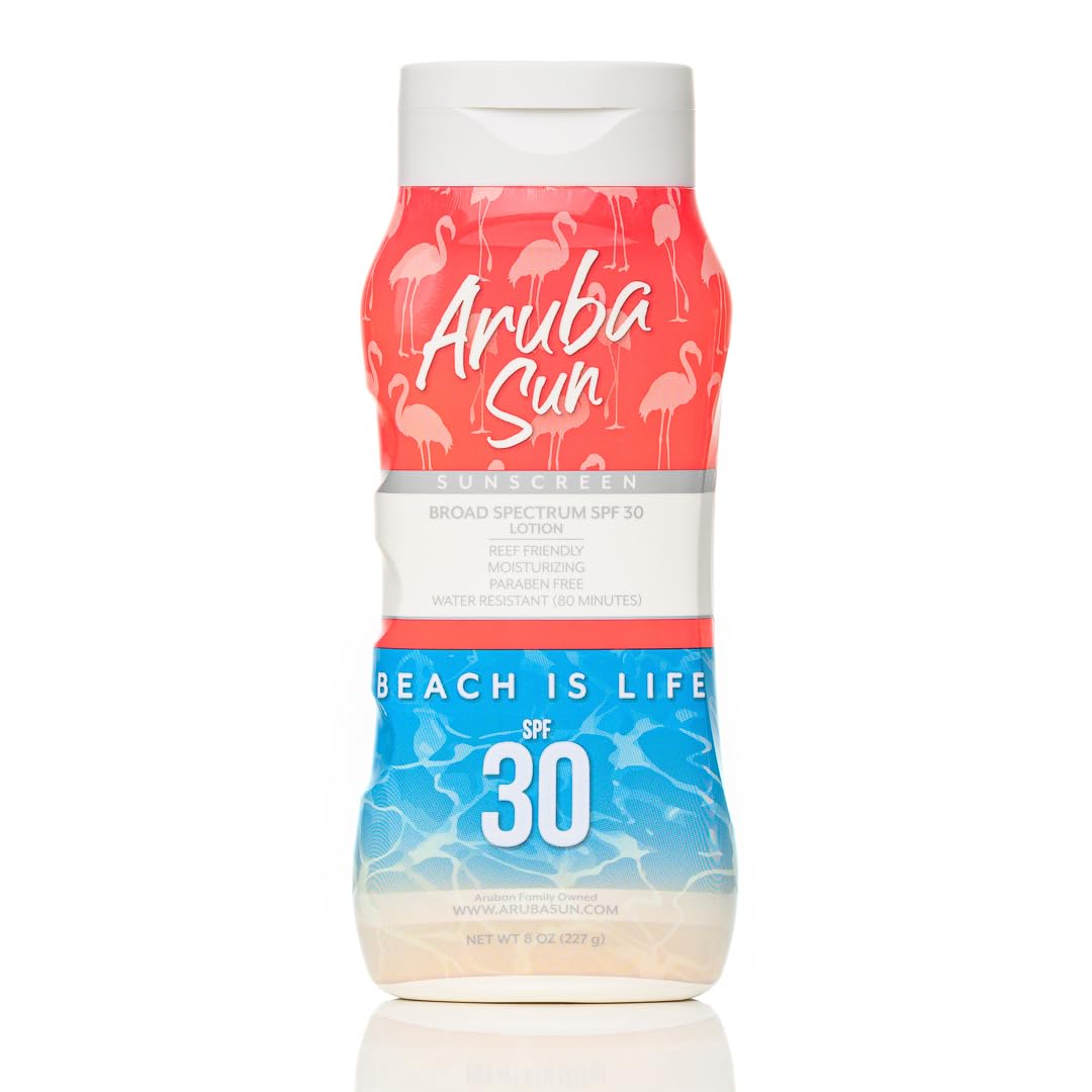 Aruba Sun Spf 30 Sunscreen Lotion - Water-Resistant, Broad Spectrum Uva/Uvb, 8 Oz.