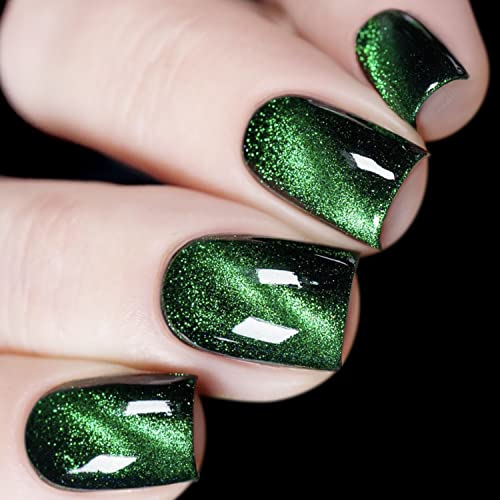 Vishine 9D Cat Eye Green Gel Nail Polish - Galaxy Chameleon Soak Off Uv Gel 16Ml