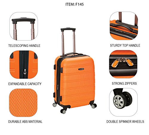 Rockland Melbourne Silver Hardside Expandable Carry-On Luggage, 20-Inch Spinner Wheel