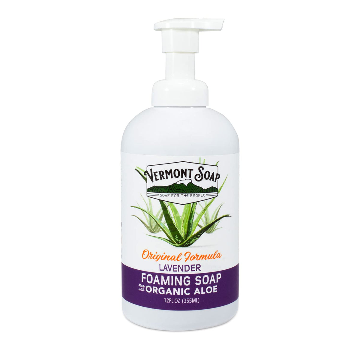 Vermont Soap Organic Lavender Foaming Hand Soap - 12 Oz Moisturizing, Fragrance-Free Liquid