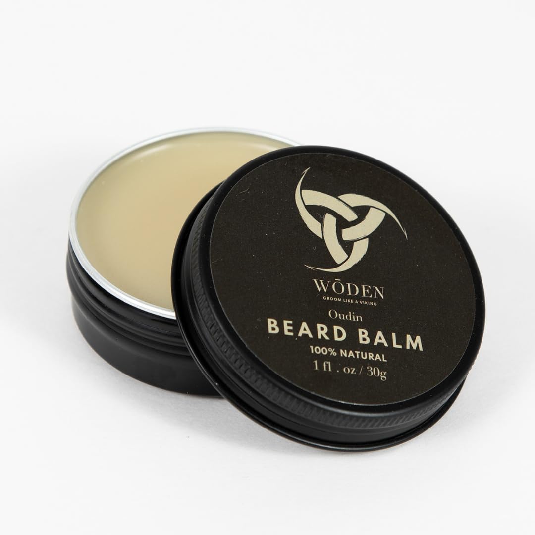 Woden Earthy Aroma Beard & Hair Balm 1Oz - Leave-In Conditioner For Men, Softness & Light Hold