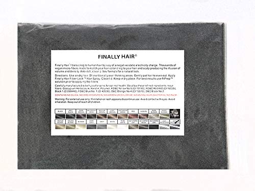 Finally Hair Hair Building Fibers 100g Refill - Dark Grey and Pepper, Highest Grade Fiber