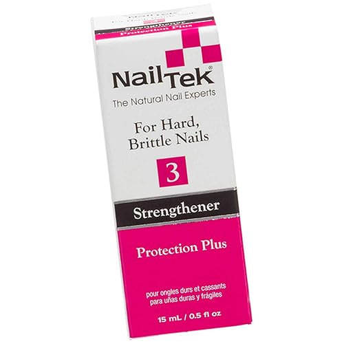 Nail Tek Protection Plus 3 Nail Strengthener For Hard & Brittle Nails, 0.5 Oz, 1-Pack