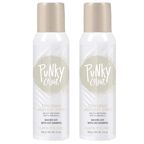 Punky Platinum Blonde Temporary Hair Highlight Spray, 3.5 oz, 2-Pack