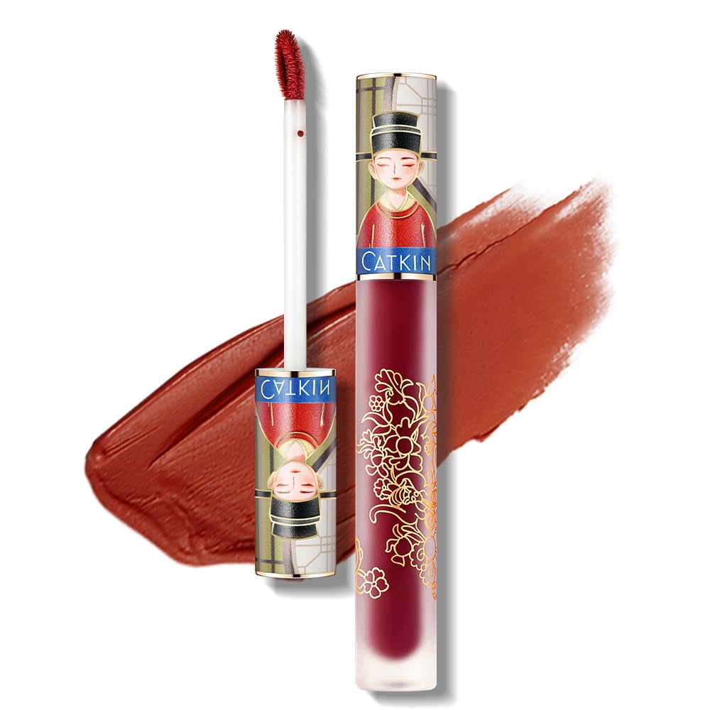 Catkin Semi Matte Liquid Lipstick C04 - Waterproof, High Pigment, Moisturizing Velvet Finish 0.33 Fl Oz