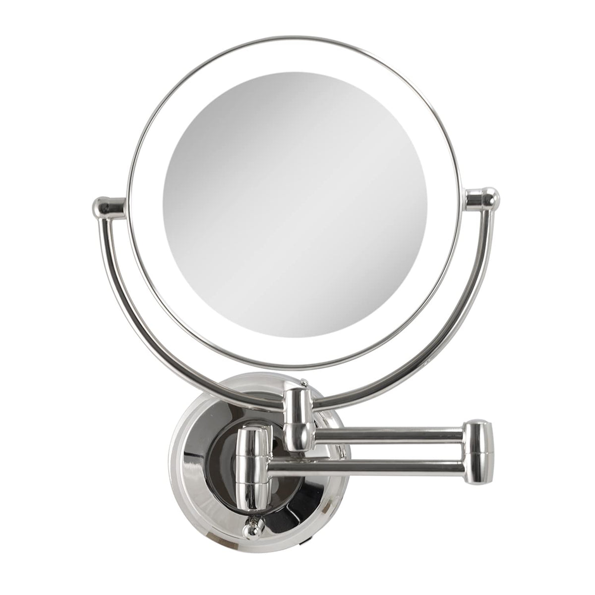 Zadro 11&quot; Led Wall Mounted Makeup Mirror - 10X/1X, Chrome, Cordless, Large Vanity Mirror