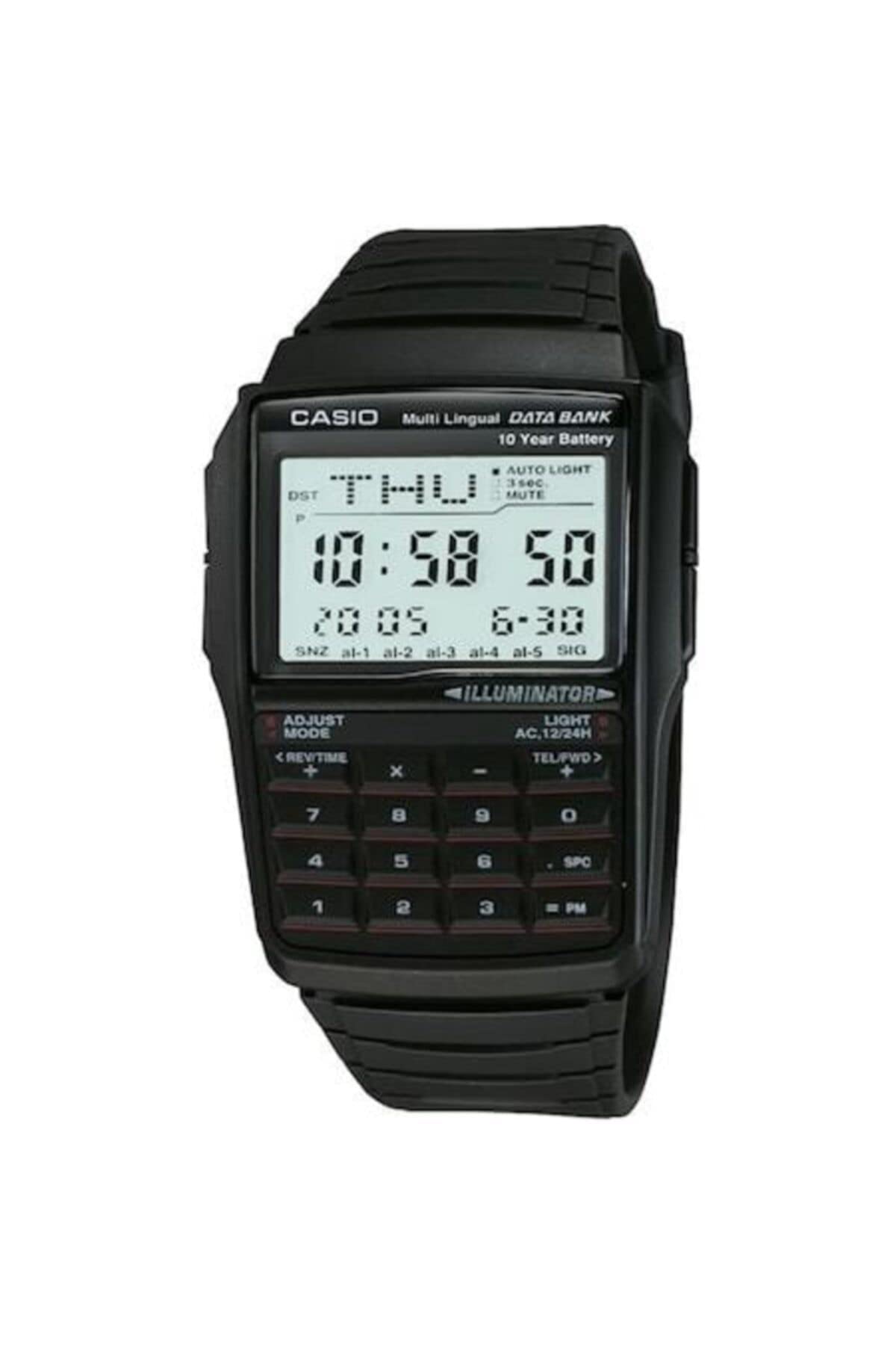 Casio Men'S Vintage Dbc32-1A White Digital Data Bank Watch - Resin Strap