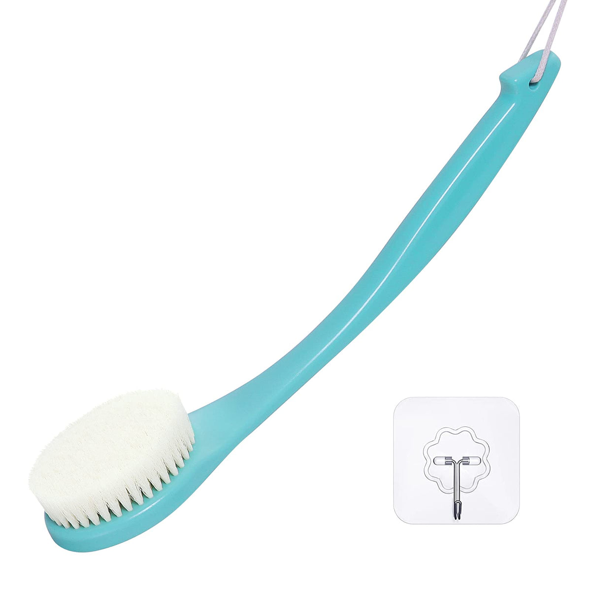 Vanzavanzu Exfoliating Shower Brush With Long Handle - Green Back Scrubber For Men & Women