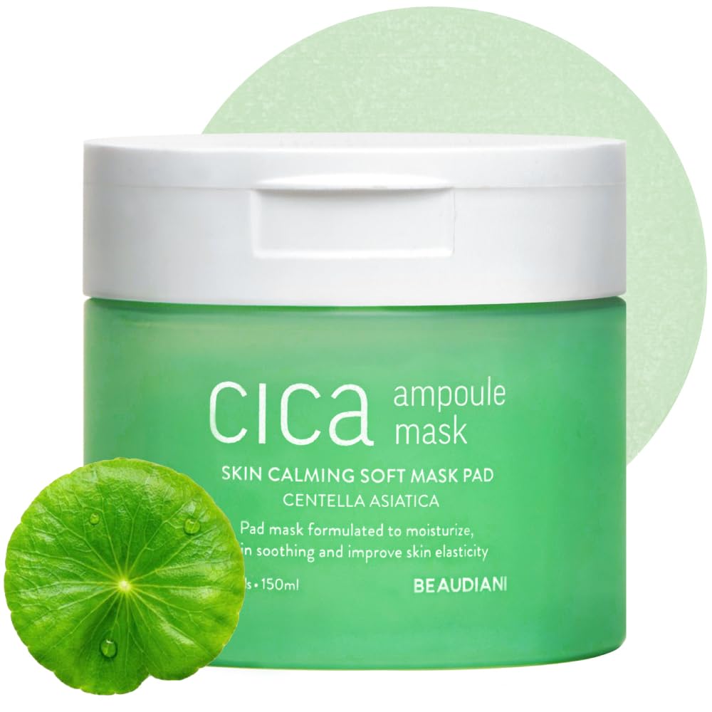 Beaudiani Cica Ampoule Mask 100Ea - Hydrating Toner Pads For Irritated Skin, Quick Calming