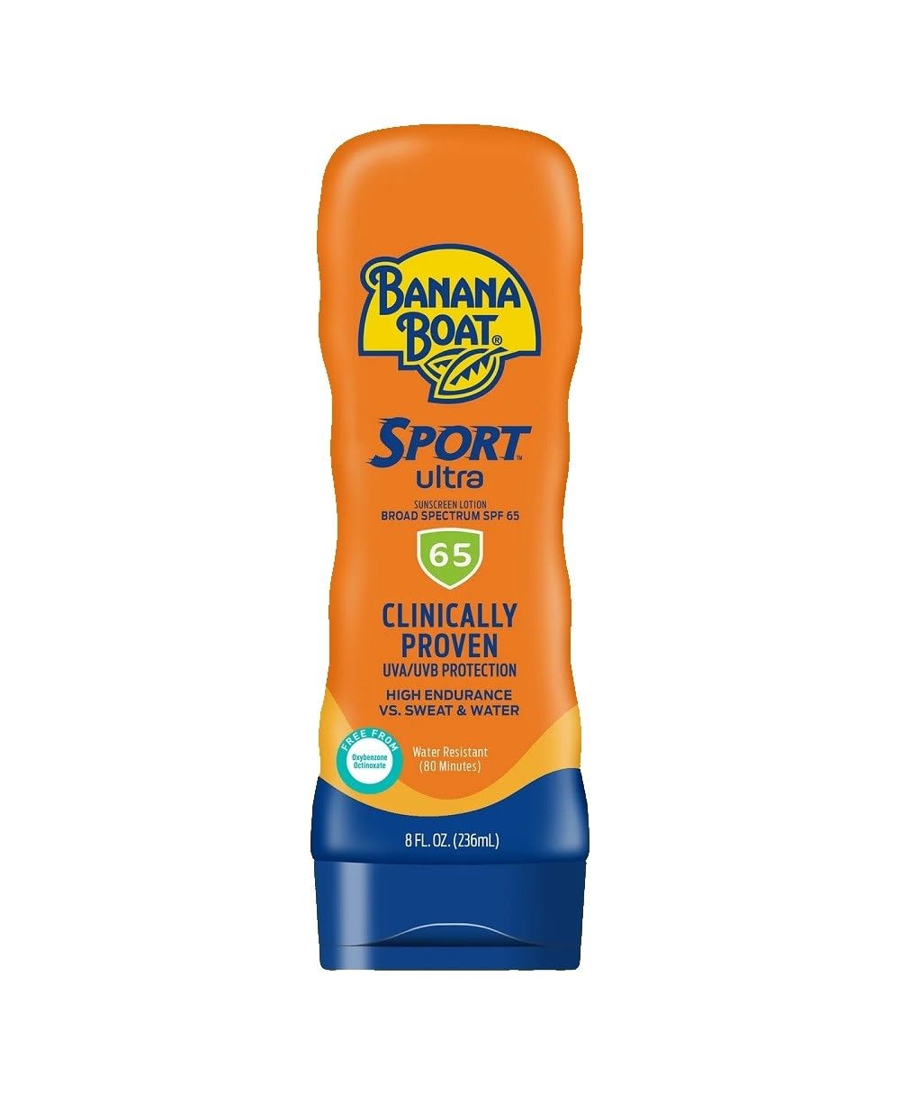 Banana Boat Sport Ultra Spf 65 Sunscreen Lotion, 8Oz - Oxybenzone Free, Water Resistant