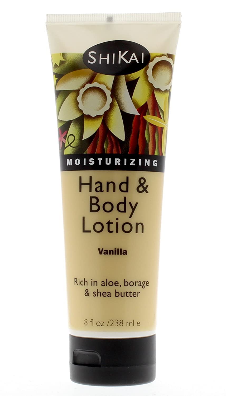 Shikai Vanilla Hand & Body Lotion - Plant-Based, Hydrating, Creamy Texture For Sensitive Skin, 8 Oz