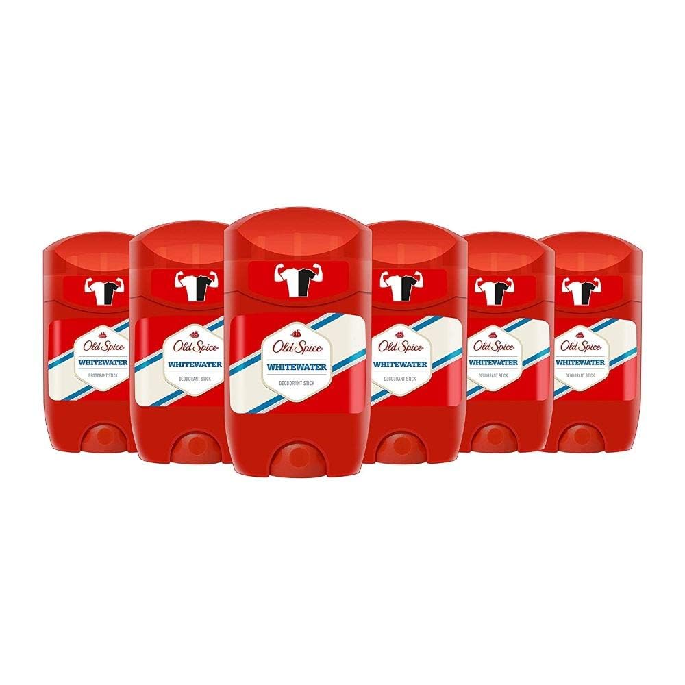 Old Spice Whitewater Deodorant Stick 50Ml - Pack Of 6, Fresh Scent, Long-Lasting Protection