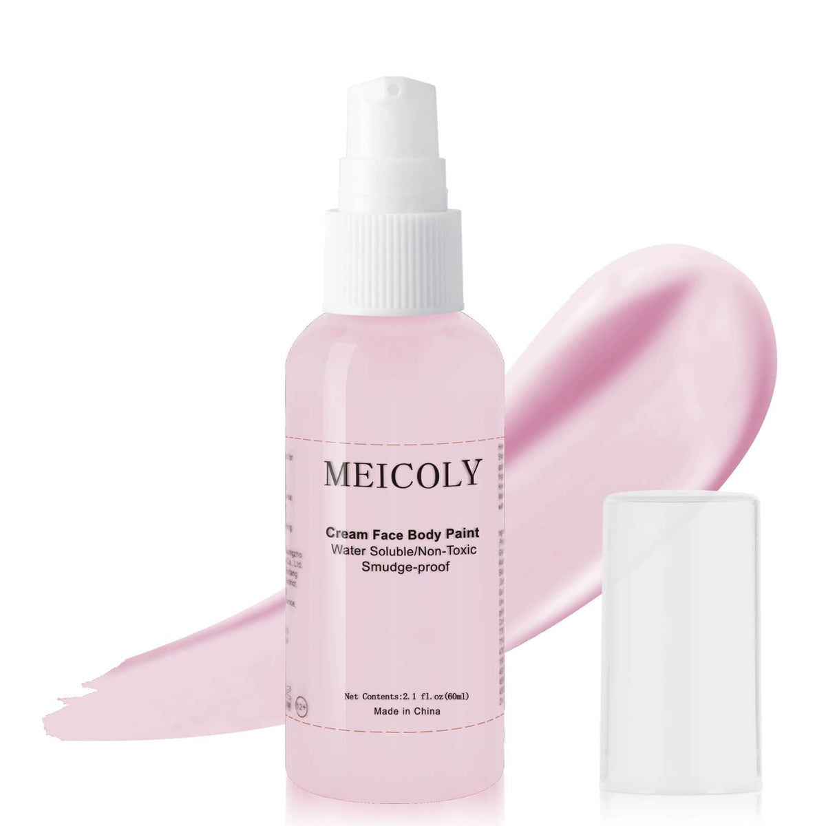 Meicoly Pastel Pink Face Body Paint 2.1Oz - Washable Smudge-Proof Makeup For Kids & Adults