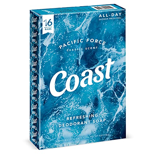 Coast Refreshing Deodorant Soap Bar  16 Bars  Thick Rich Lather Leaves Your Body Feeling Energized And Clean  Classic Pacific