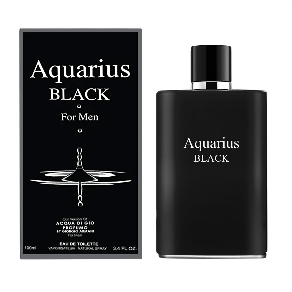 A Center Aquarius Black Eau De Toilette For Men, 3.4 Fl Oz - Masculine Cologne Scent