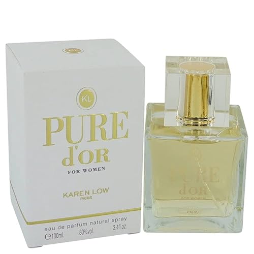 Karen Low Pure D'or Eau De Parfum Spray 3.4 Oz by Geparlys - Elegant Fragrance for Women, Long-lasting Scent, Perfect for Any Occasion