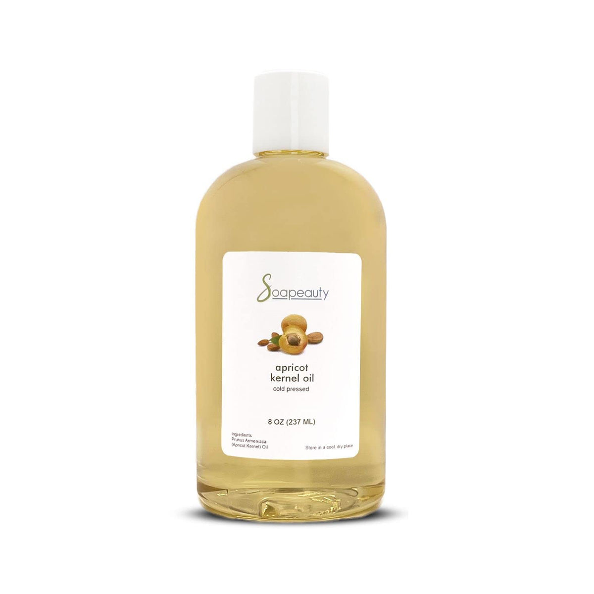 Soapeauty Apricot Kernel Oil - 100% Pure Cold Pressed Natural Oil for Skin & Hair, 8 OZ