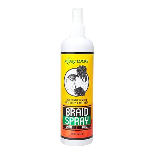 Allday Locks Braid Spray - Moisturizes & Revives Braids, Locks, Twists - 12 Oz