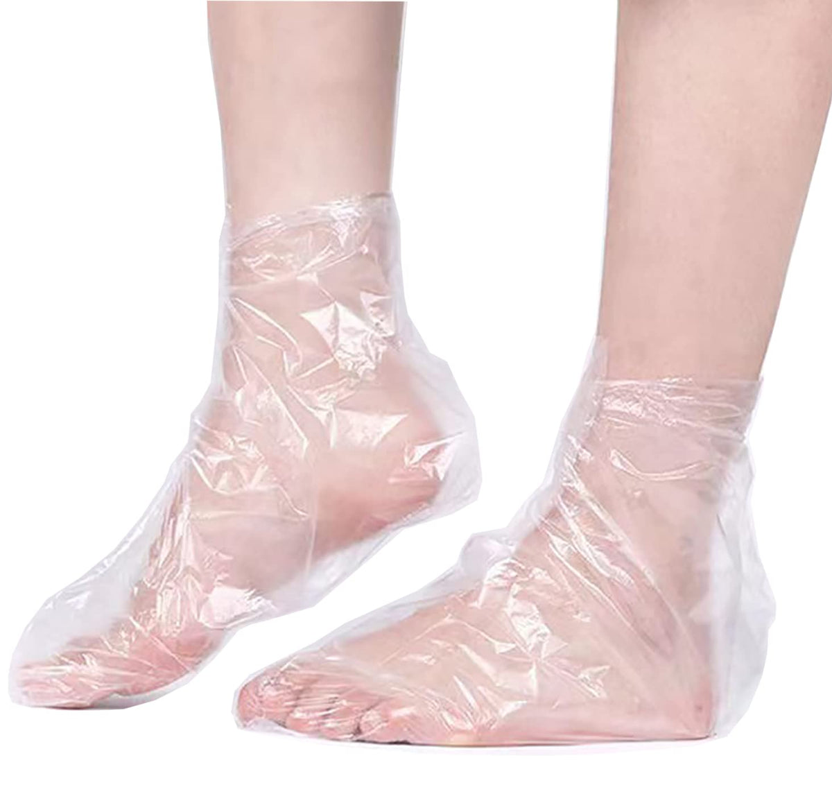 Damsale 200Pcs Clear Plastic Booties For Paraffin Bath, Pedicure & Spa Treatment, Thicker Liners