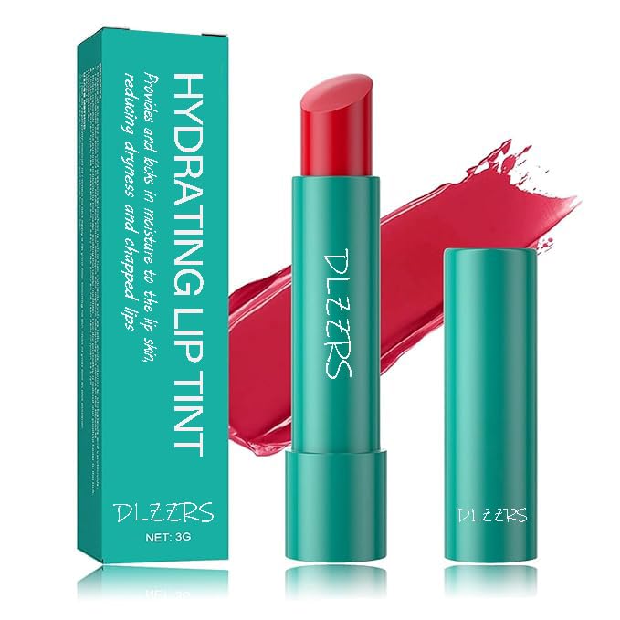 Dlzzrs Hydrating Lip Tint Balm - Moisturizing Cherry Red Jelly Lipstick, Non-Sticky, 0.56 Fl Oz