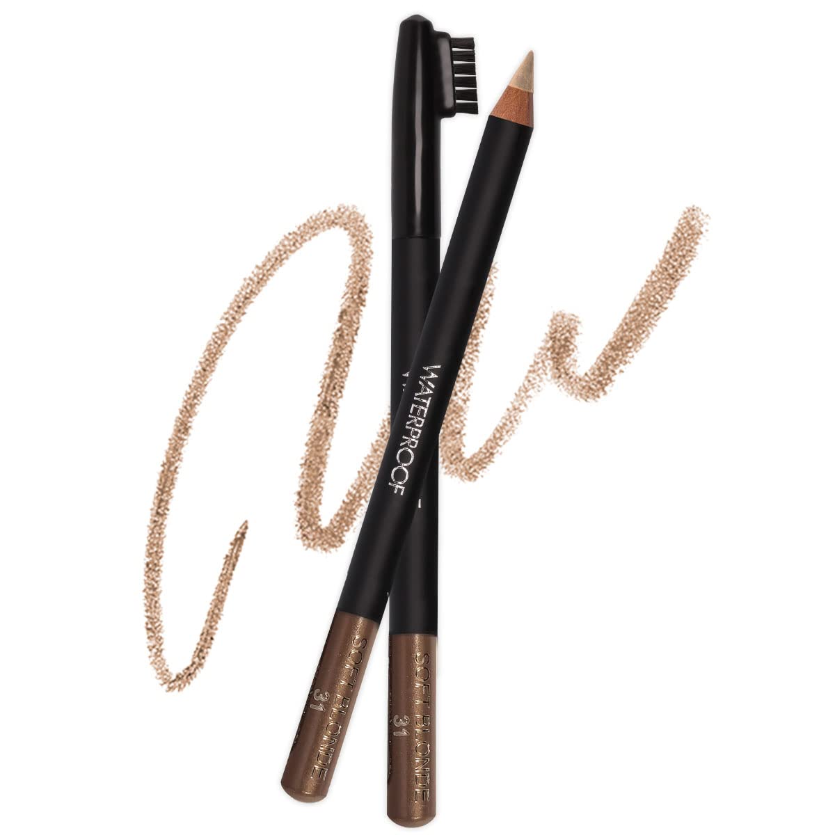 Sormé Waterproof Eyebrow Pencil - Smudgeproof Soft Blonde Dual Purpose With Brush, 0.04 Oz