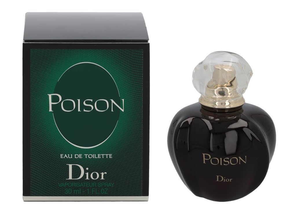 Dior Poison Eau de Toilette Spray for Women, 1 Fl Oz - Iconic Fragrance, Elegant Black Bottle, Perfect for Gifts